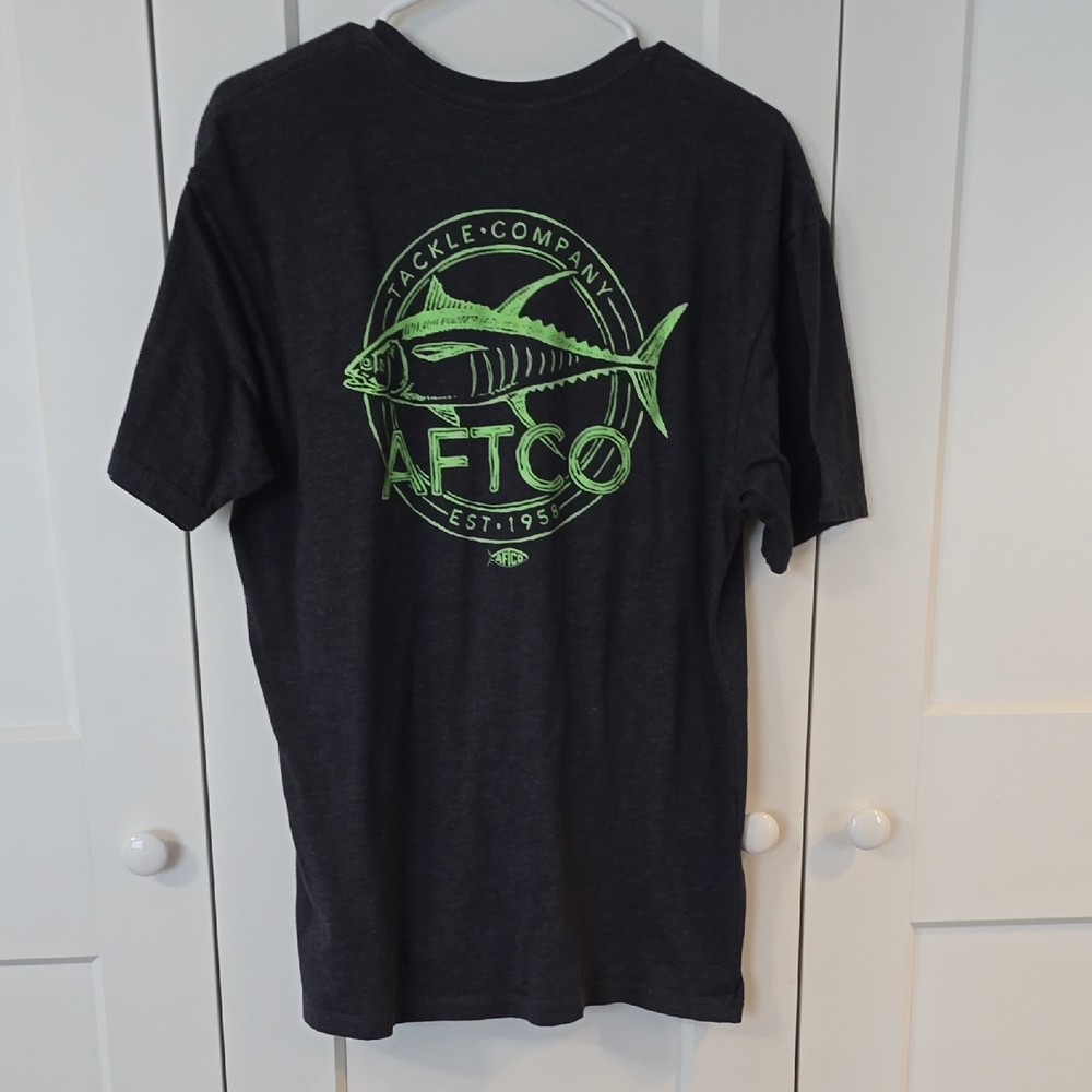 AFTCO Dark Gray Tee with Subtle Logo